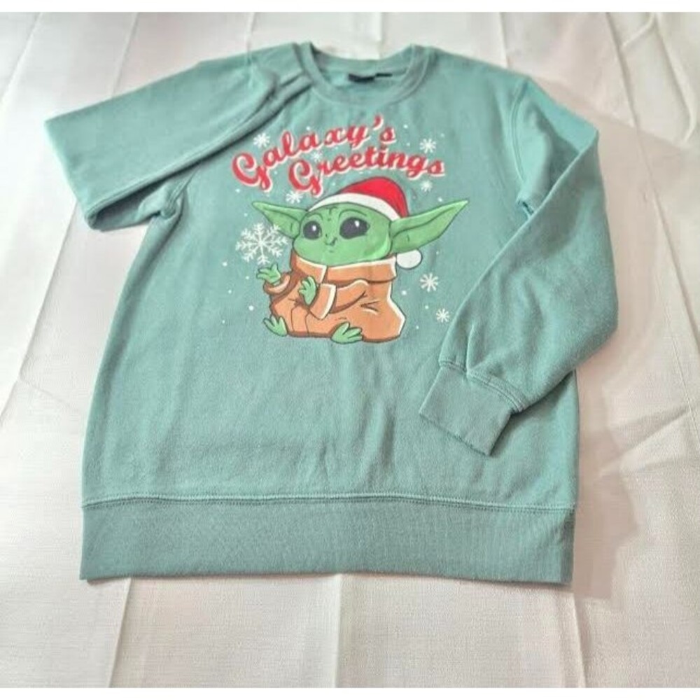 Star Wars Christmas Baby Yoda Holiday Sweater Galaxy's Greetings Women's XS